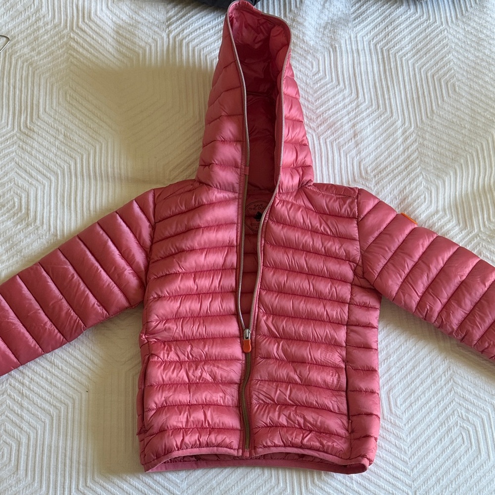 Save the duck :Kids Pink Puffer Jacket